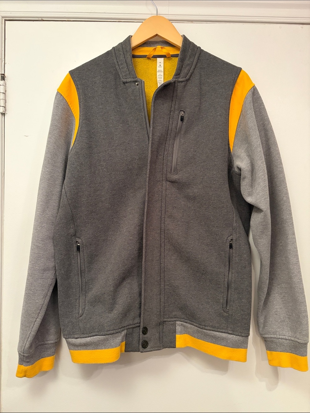 lululemon athletica Grey and Yellow Bomber Jacket
